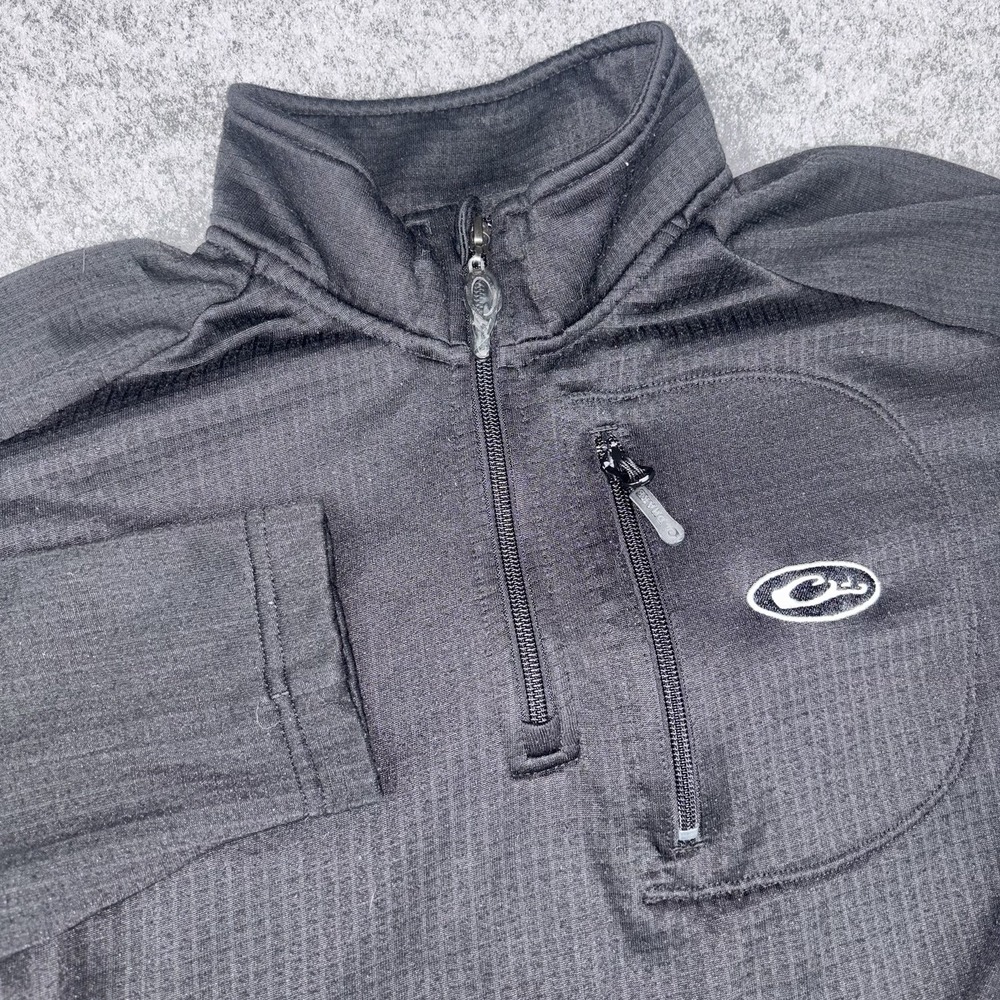 Drake Pullover Men's Small 1/4 Zip Black Fleece Hunting Outdoor Performance EUC